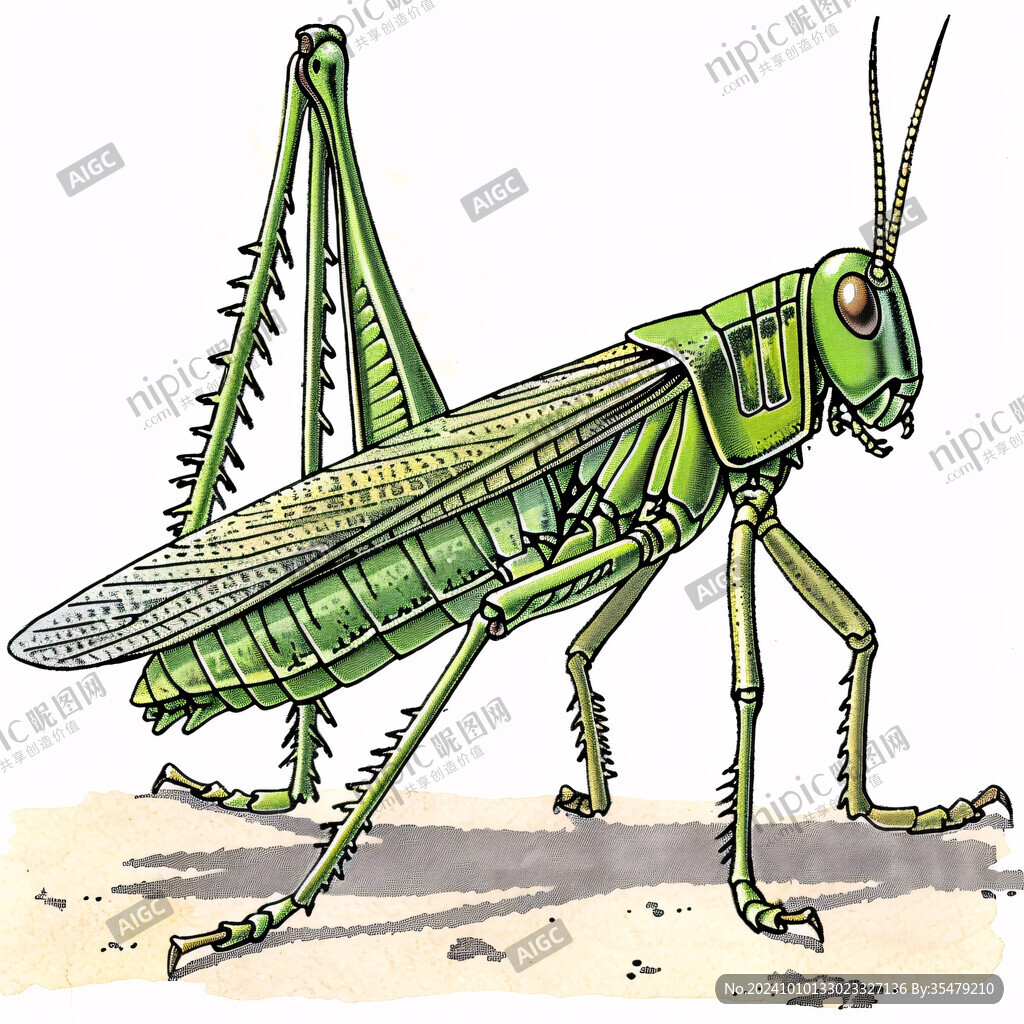 蚂蚱彩稿图