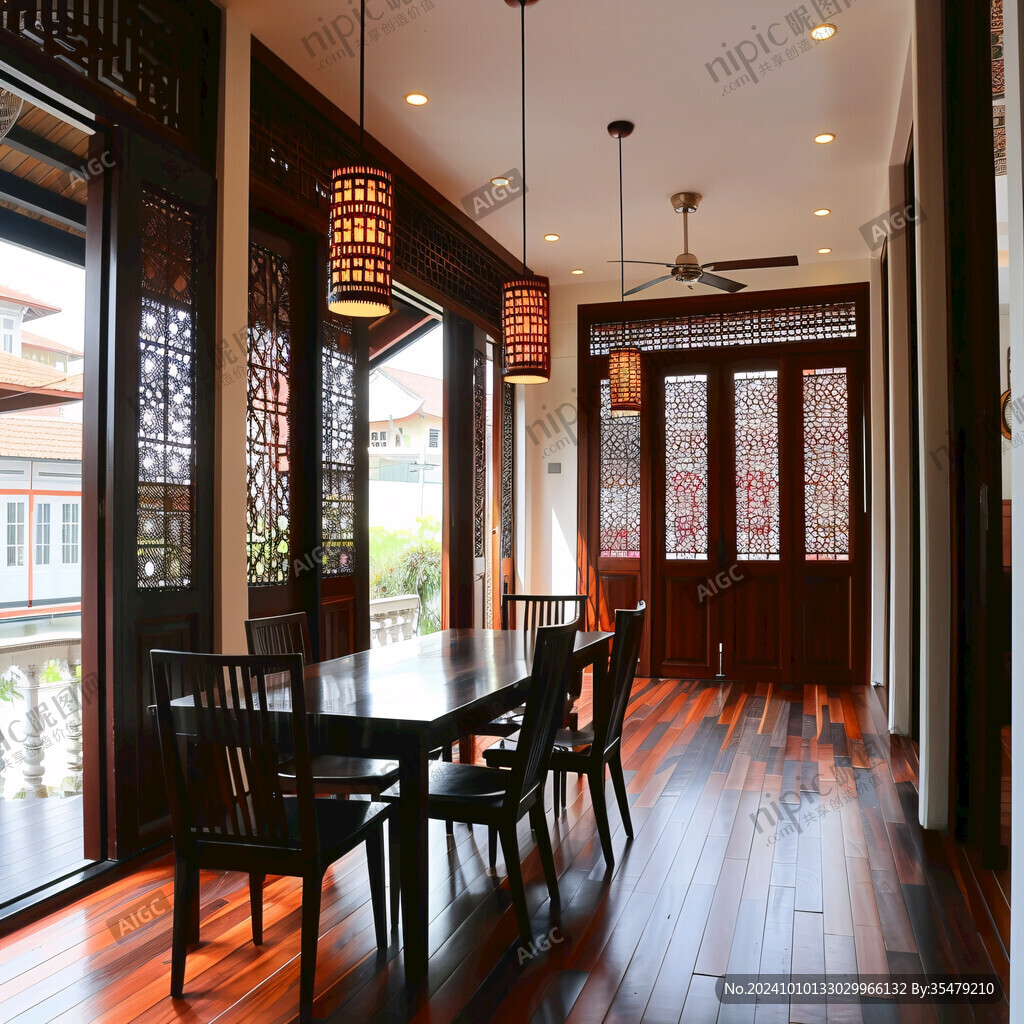 传统中式建筑饭厅