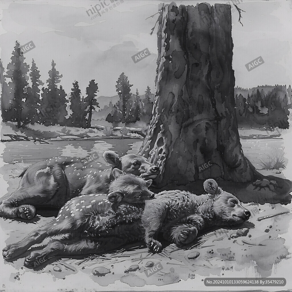 动物水彩画动物油画