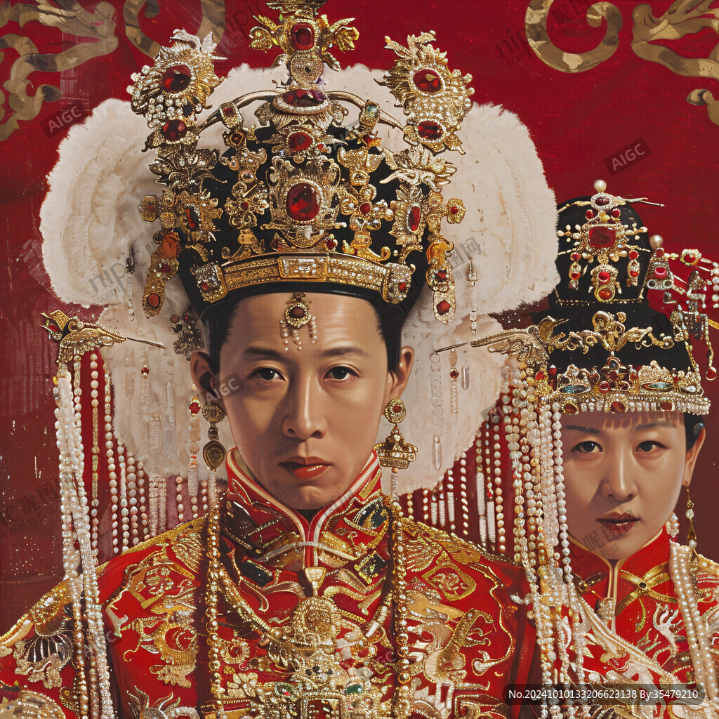 凤冠霞帔婚纱照结婚照