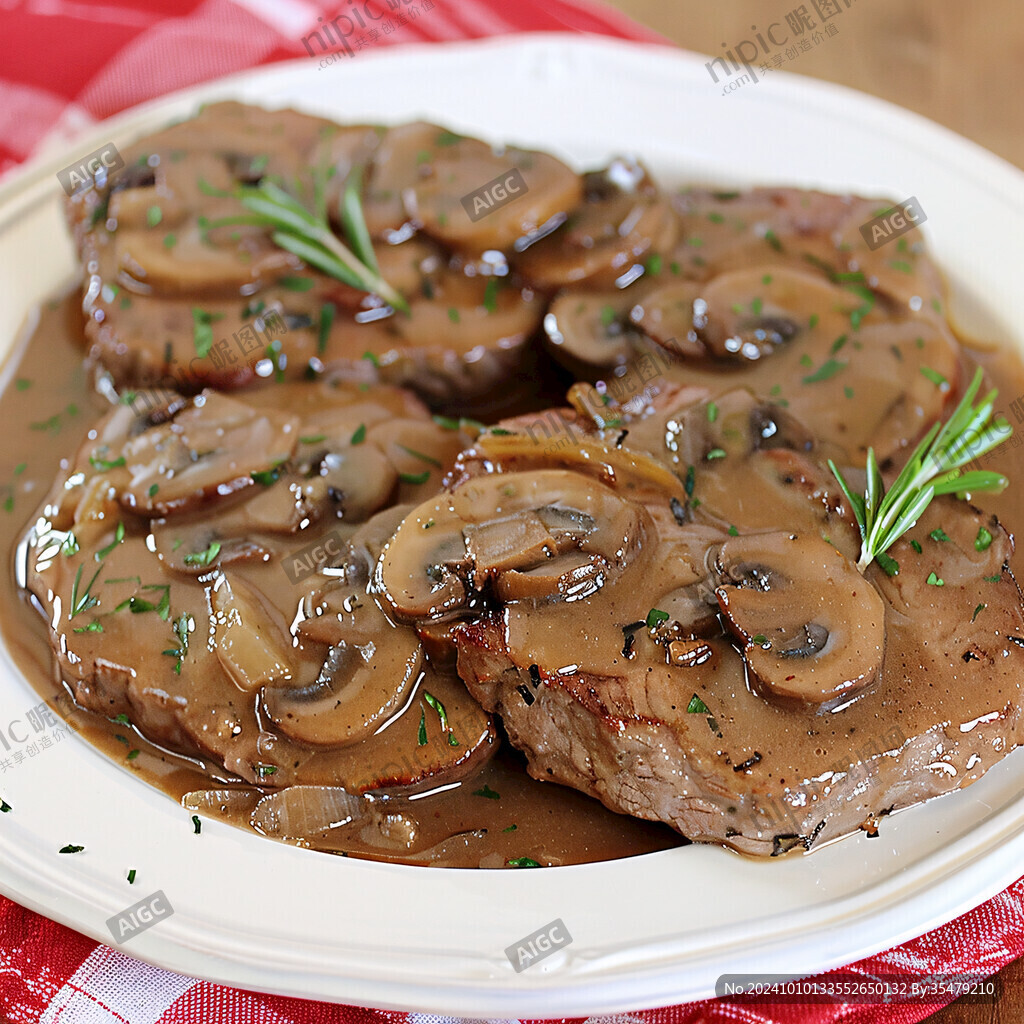 奶油蘑菇小牛排