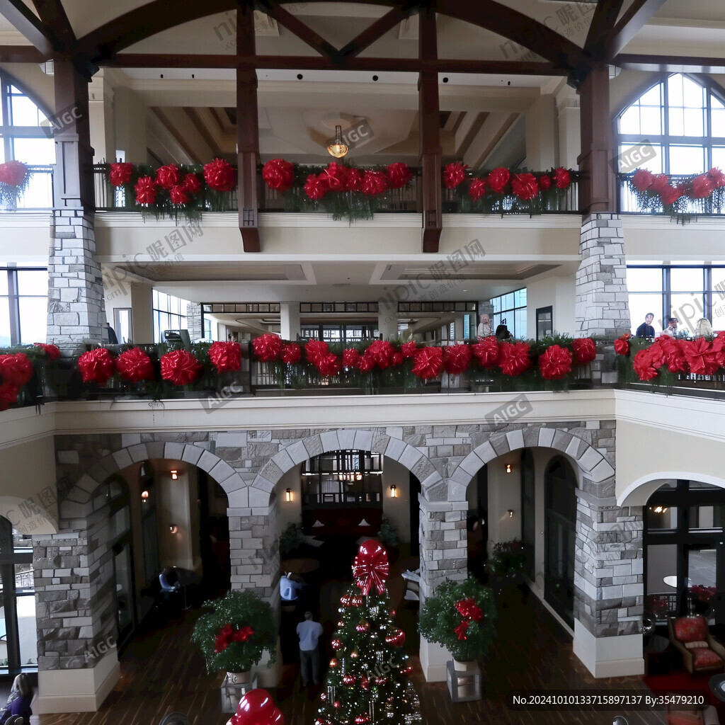 酒店圣诞布置图片