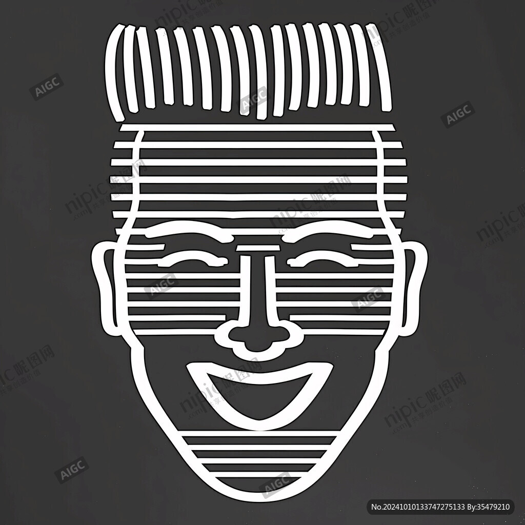 简约粗狂线条人物插画