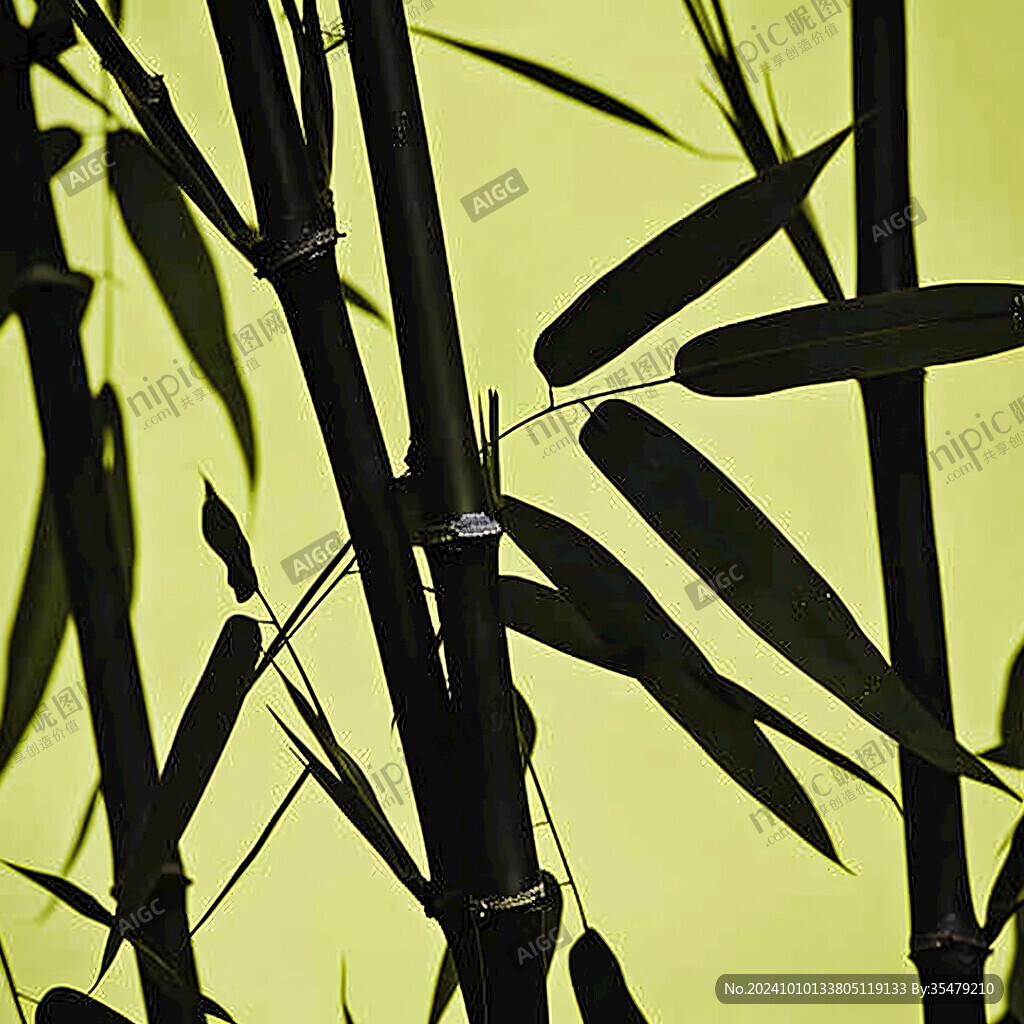 竹子竹枝竹影墨竹
