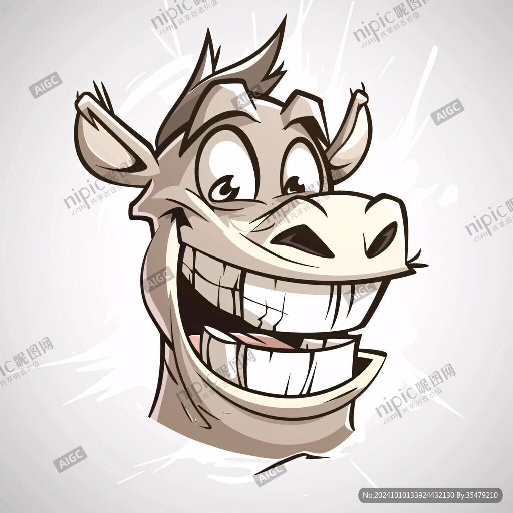 卡通牛手绘牛头