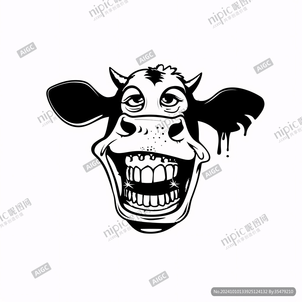 卡通牛手绘牛头