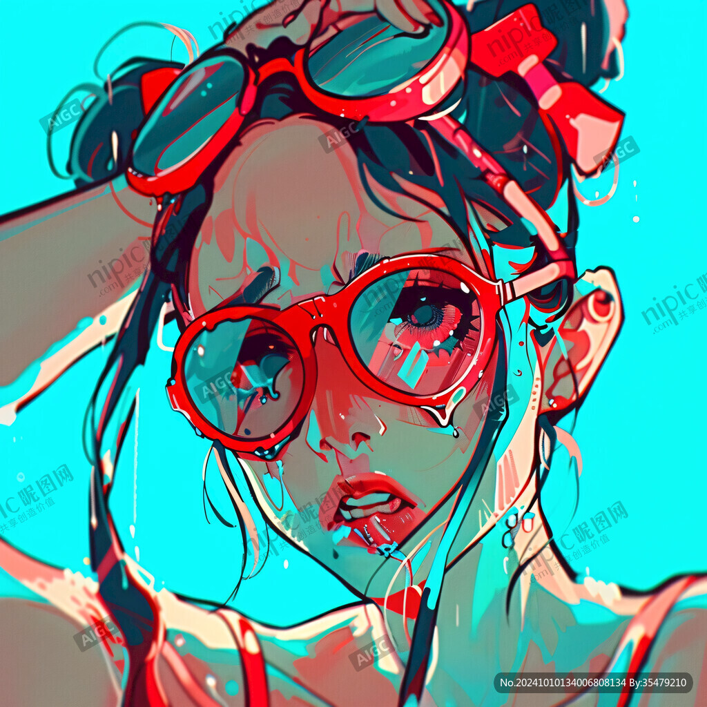 潮流插画美女人物插画