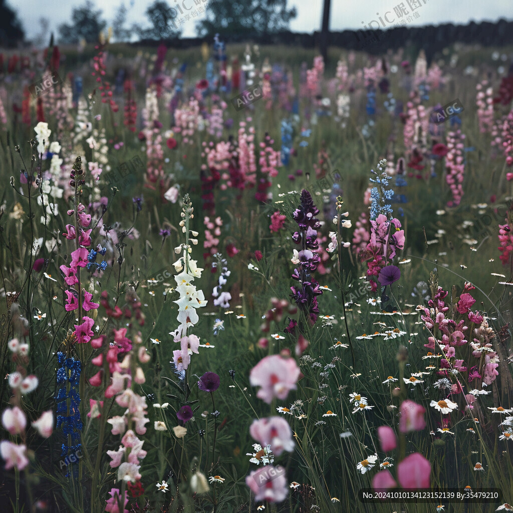 花卉大片的野花