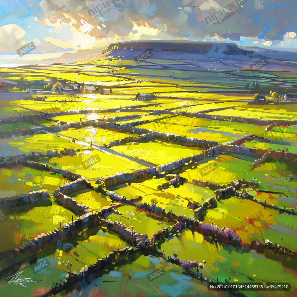 色彩农田自然风光