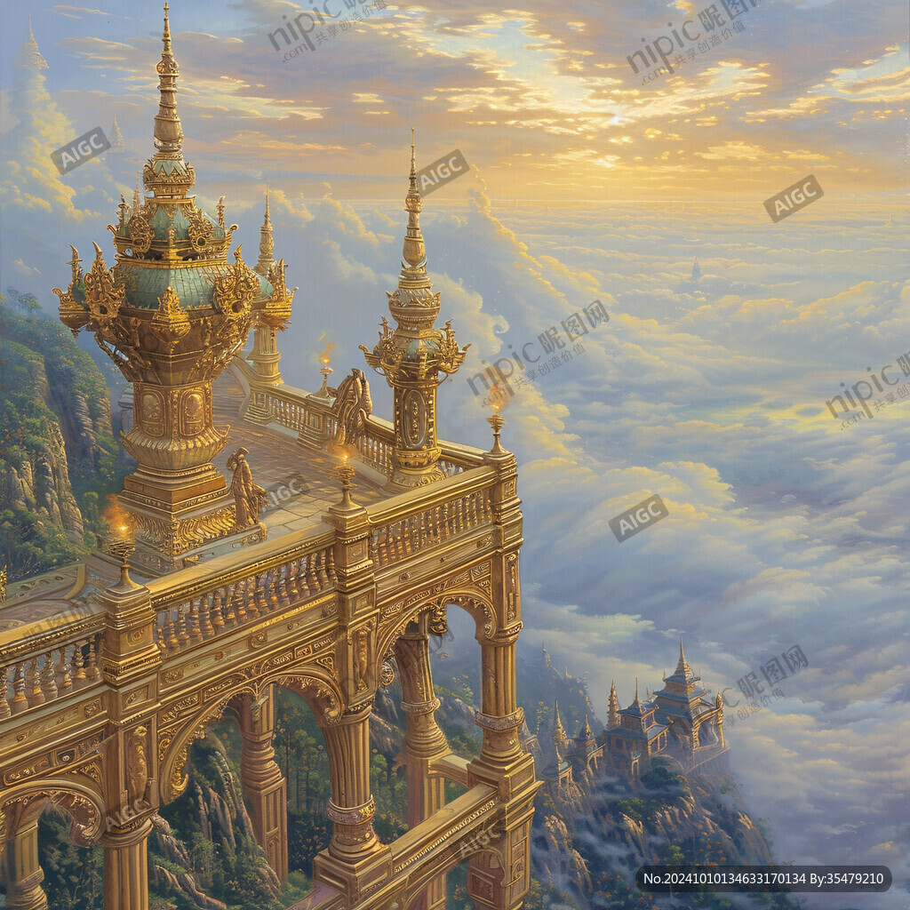 北欧美式天宫风景画