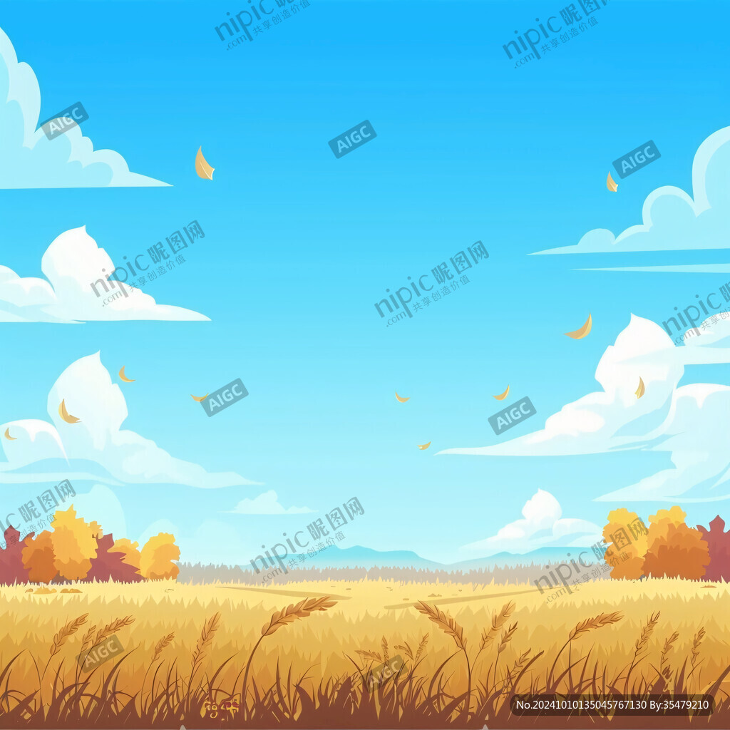 秋天插画草原