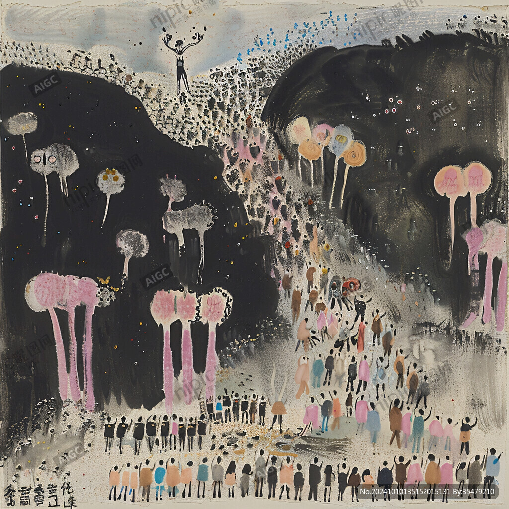 吴冠中风格抽象画