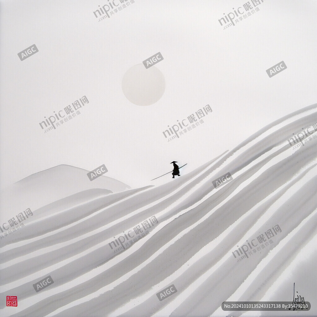 新中式禅境水墨小品