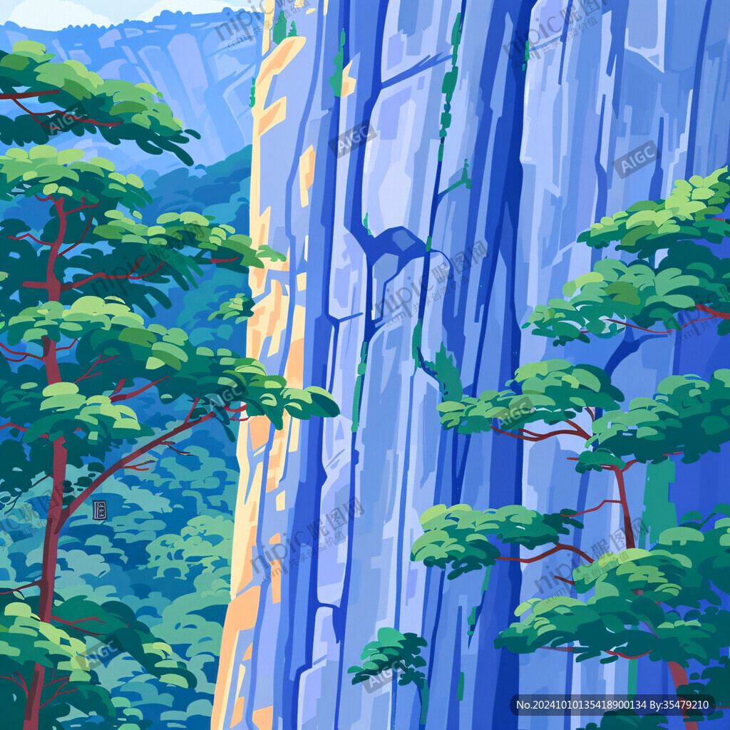 石林插画宣传素材背景