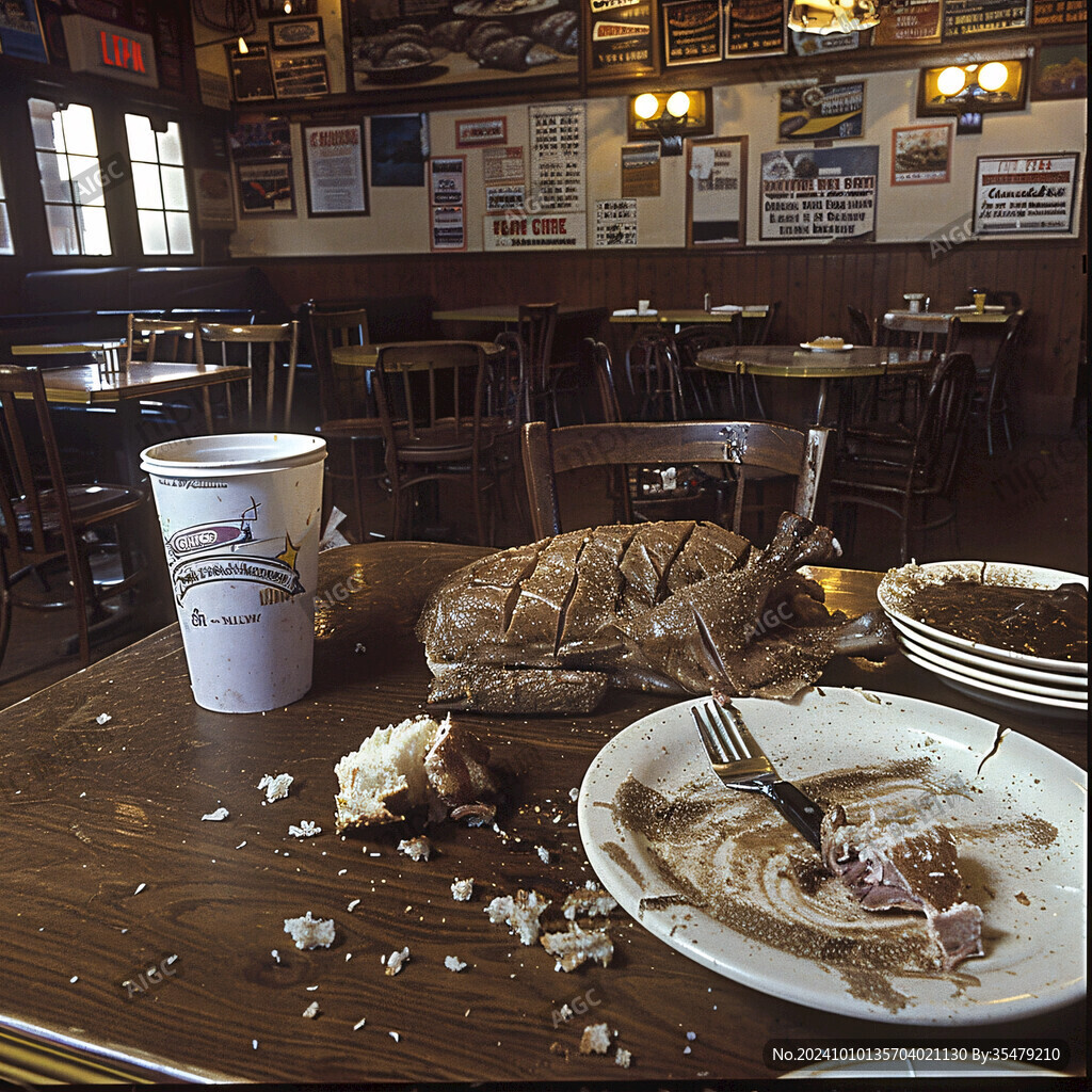一片狼藉的饭桌