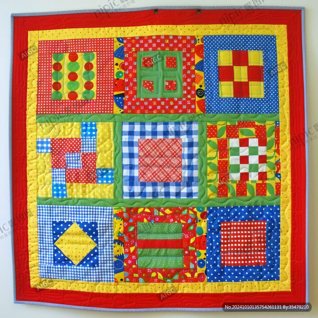 彩色方格拼贴画