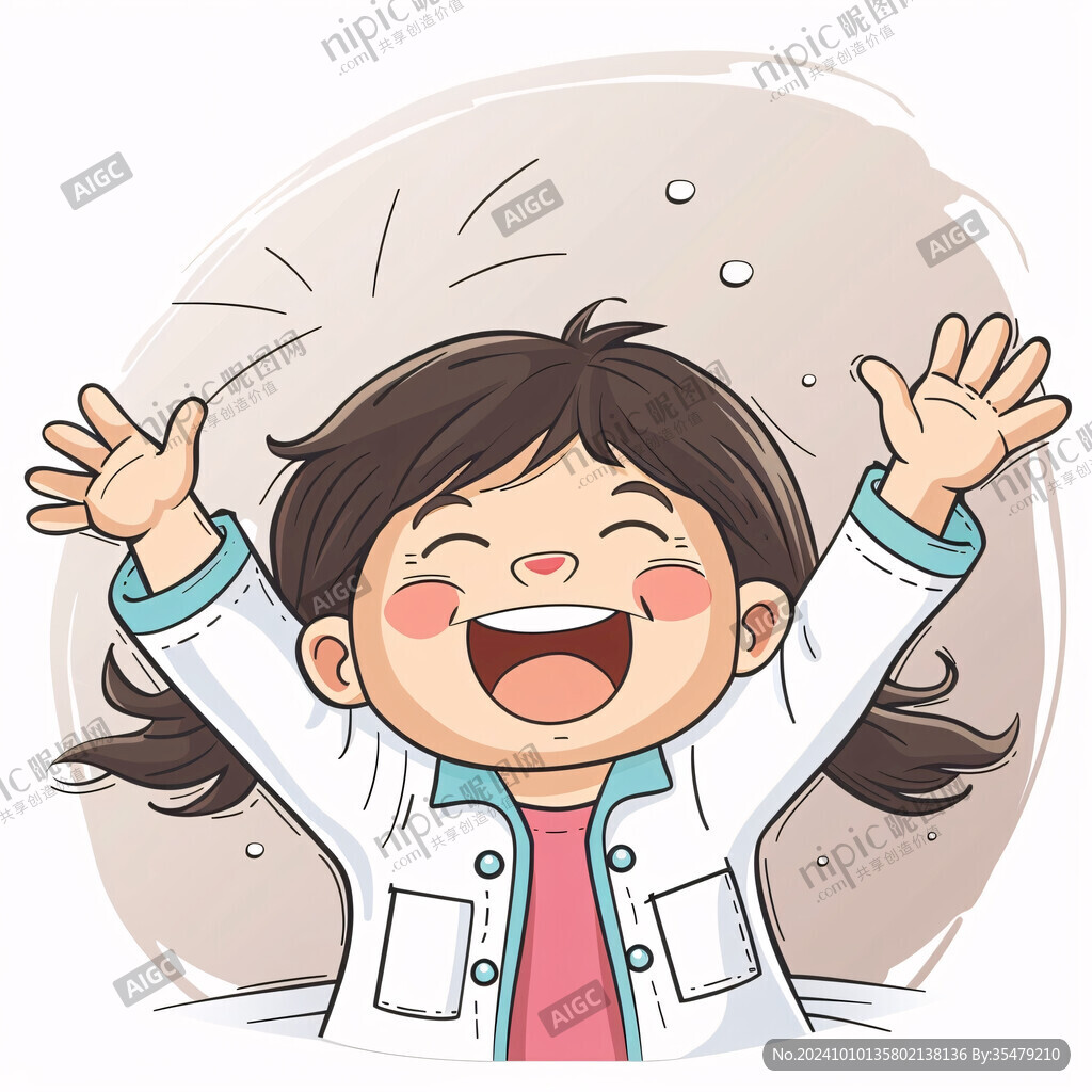 欢呼的学生插画