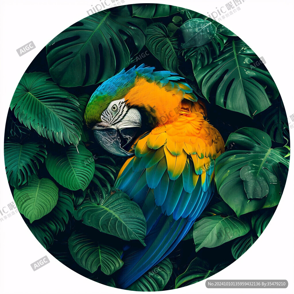 立体画金刚鹦鹉