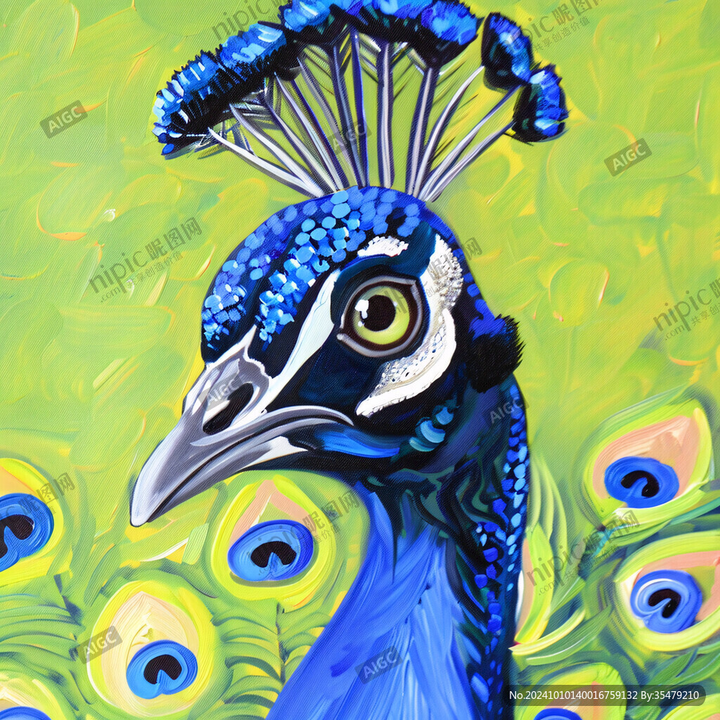 3d立体孔雀花鸟