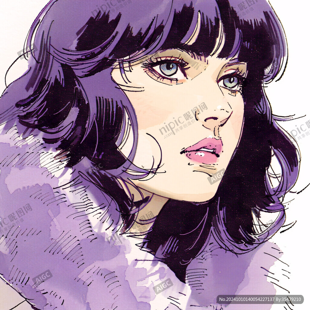 潮流插画美女人物插画