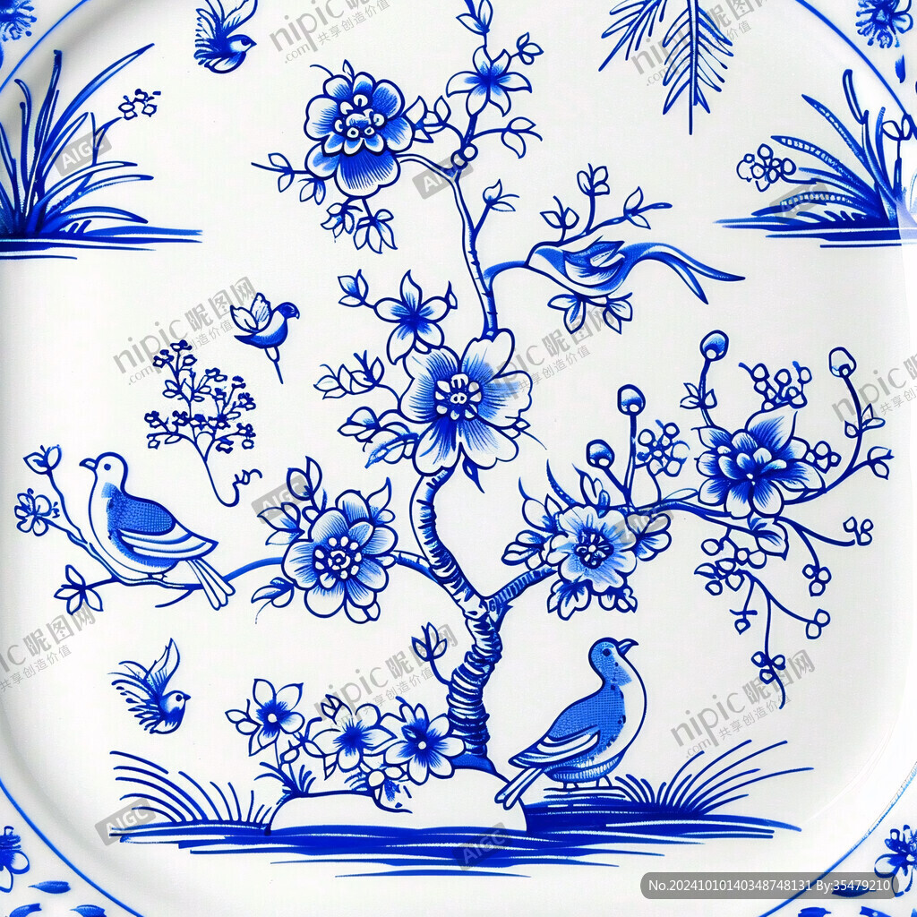 青花瓷花鸟