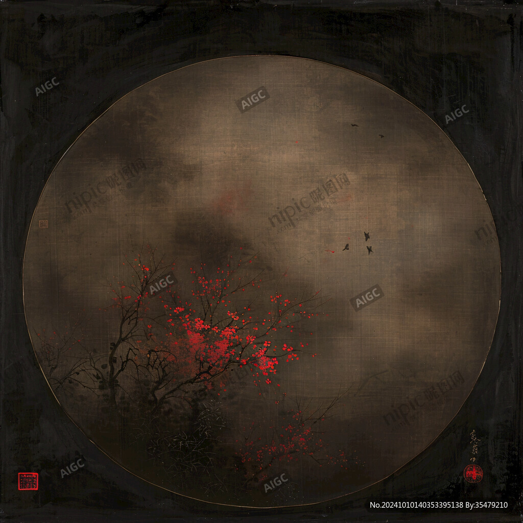 新中式画芯图片素材