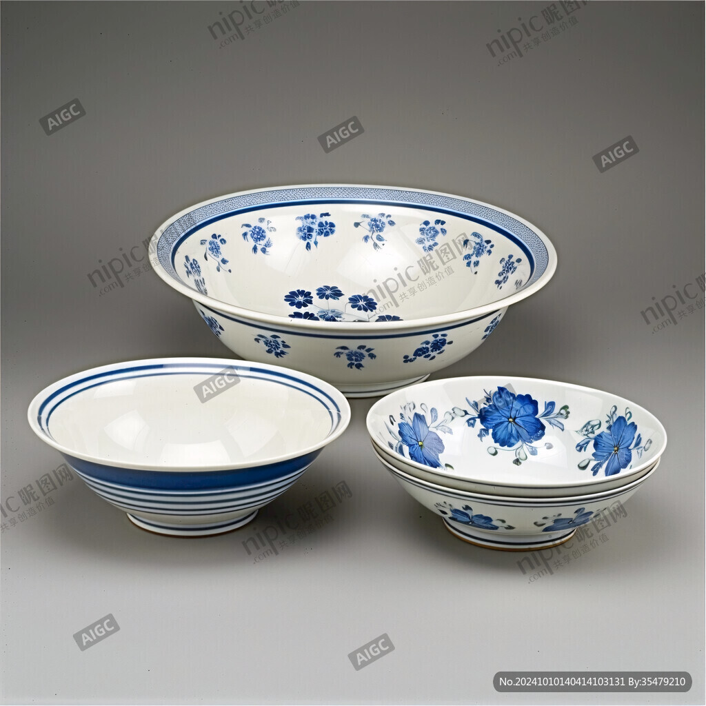 青花瓷碗素材