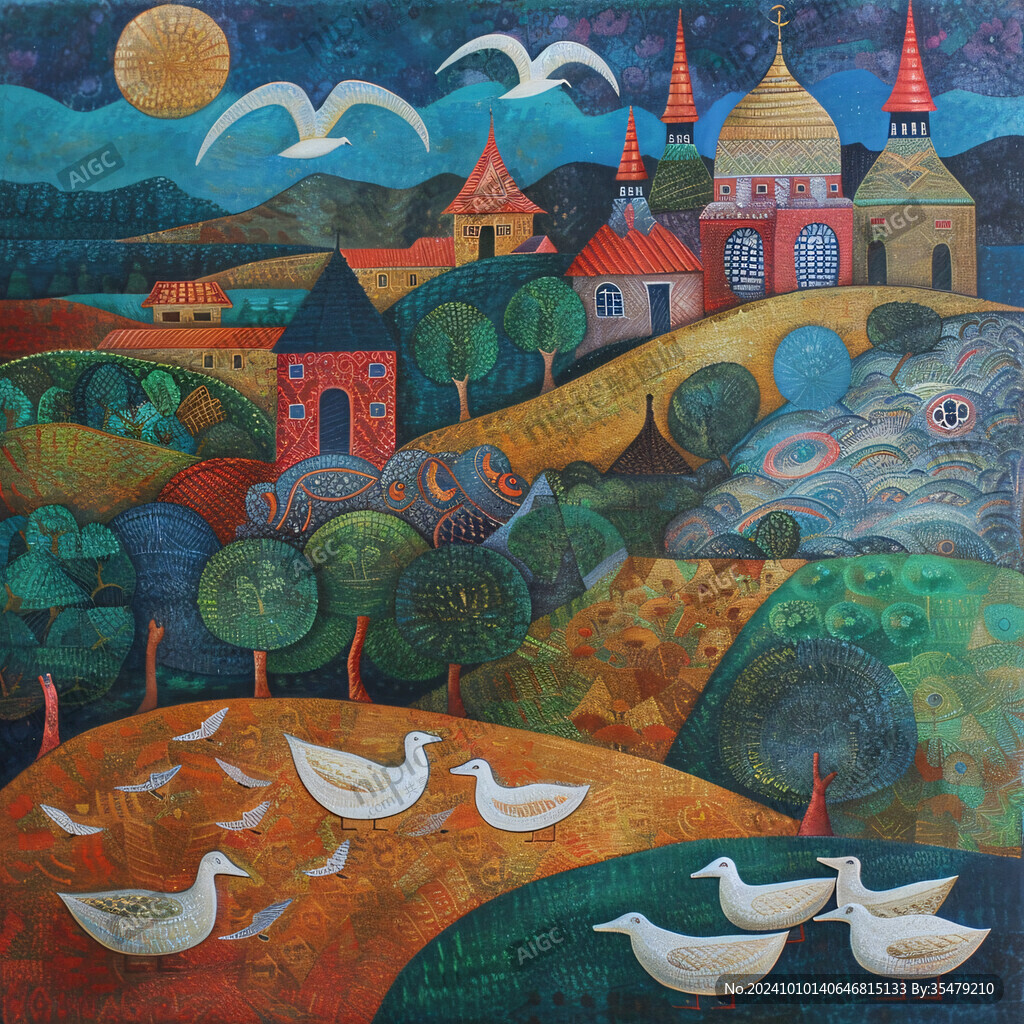 匈牙利彩绘手绘装饰画