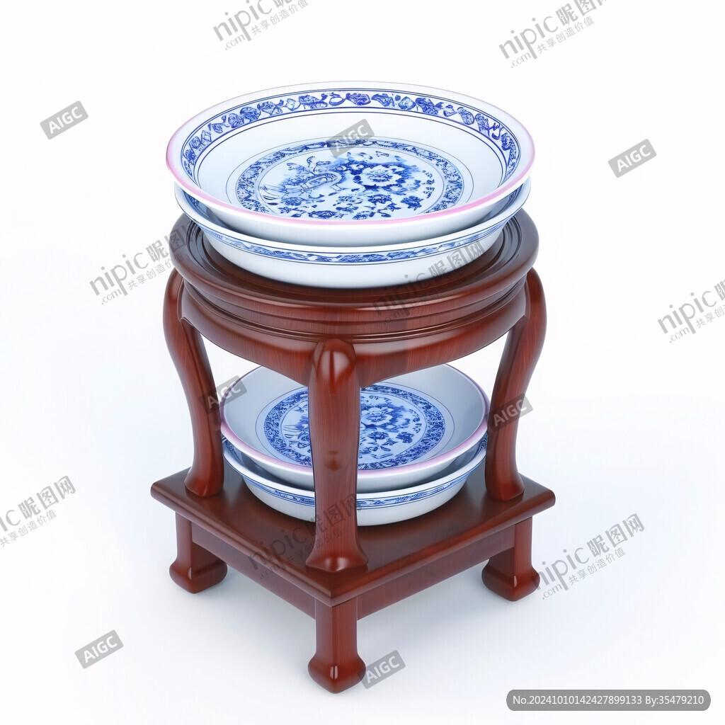 青花瓷户外圆桌