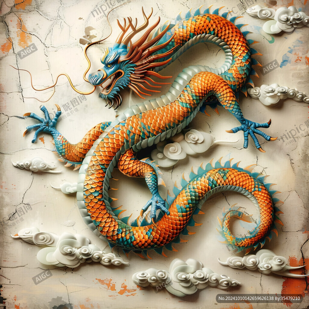 十二生肖龙龙壁画