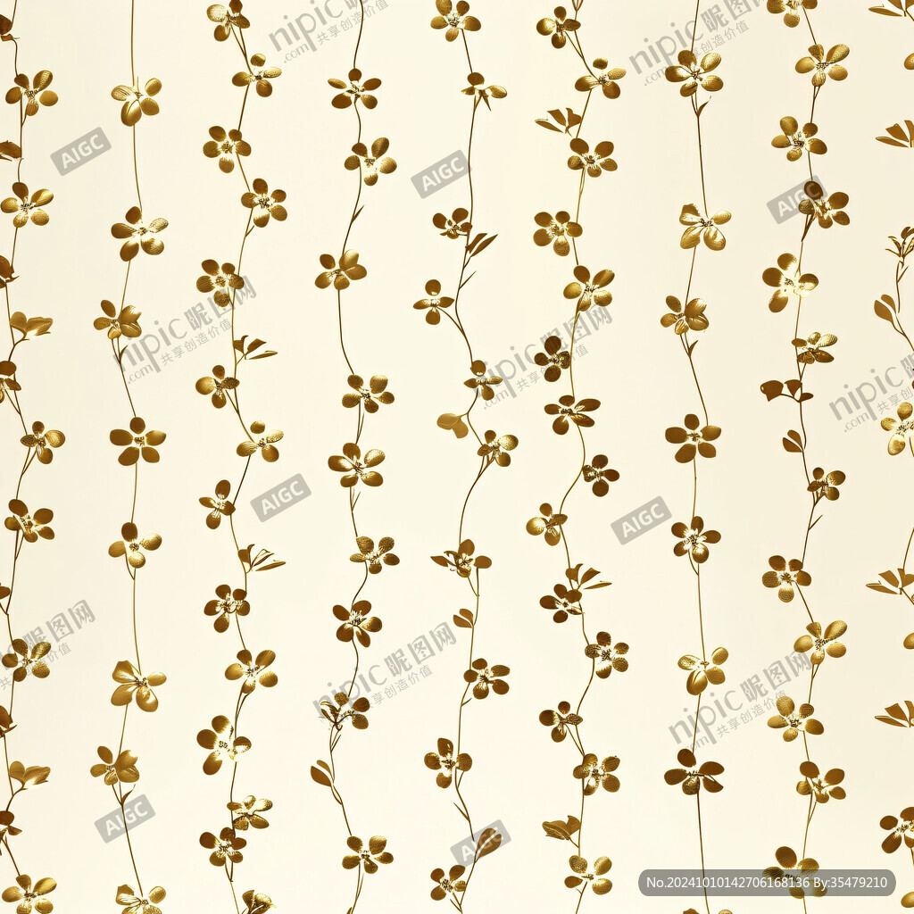 枝条小花墙纸花型