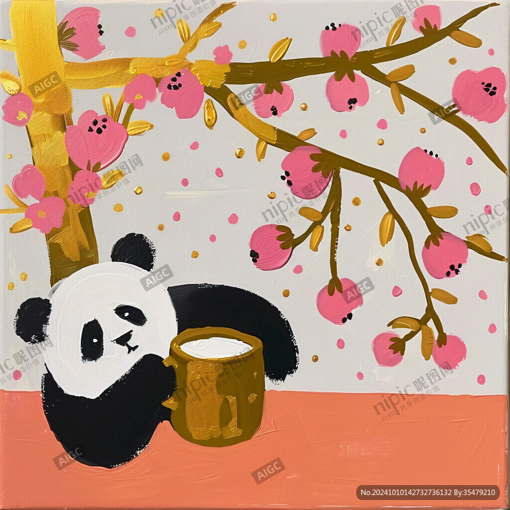 艺术画大熊猫