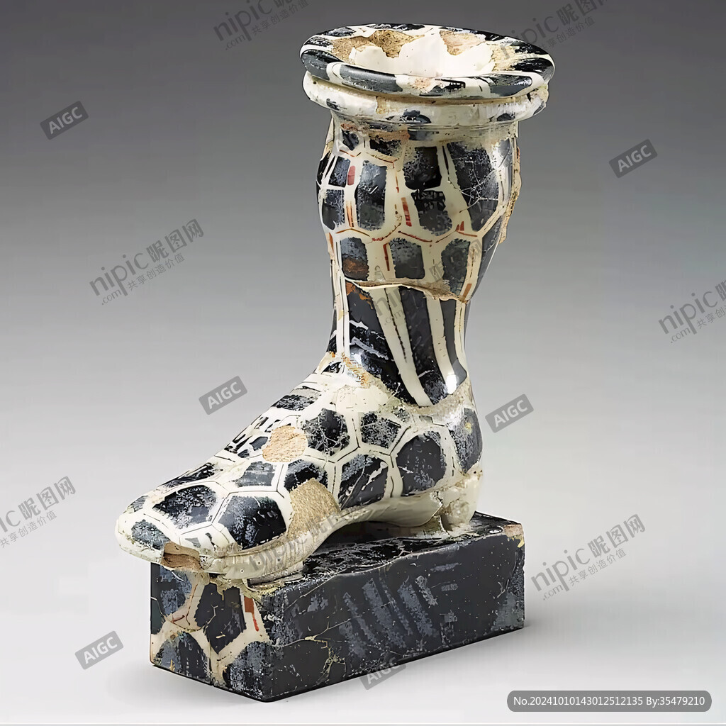 仿哥釉象耳连体瓶