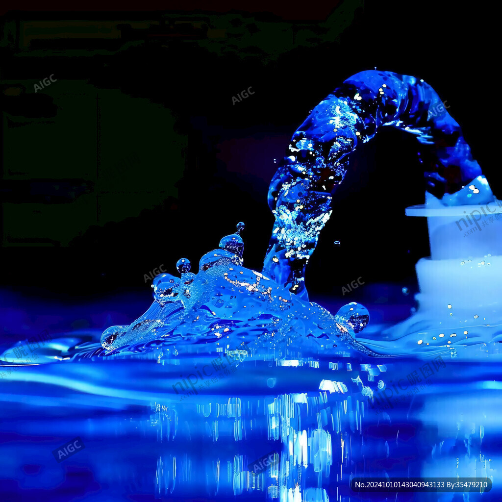 蓝色净水净化水矿泉水