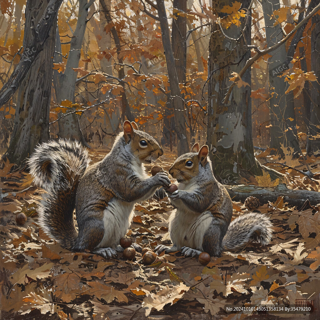 松鼠立体画
