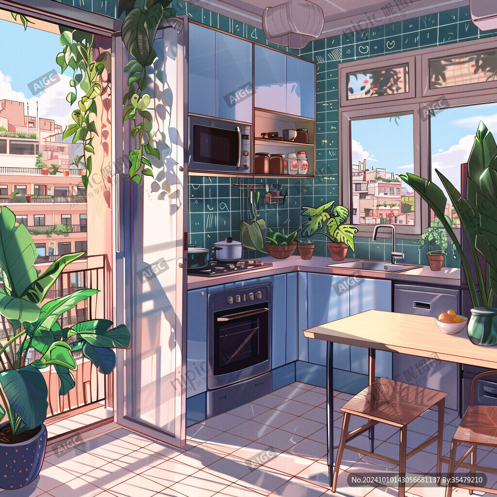 阳台插画