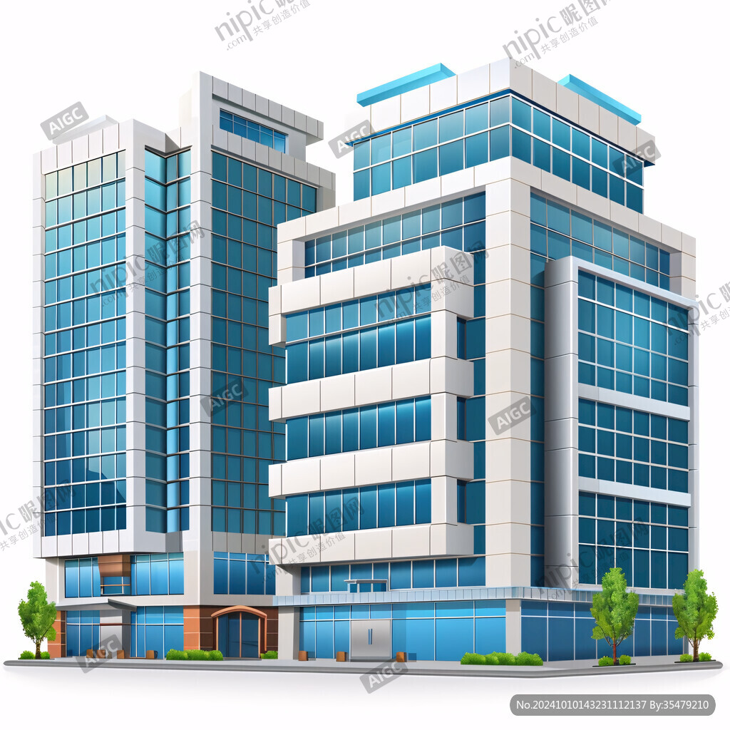 写字楼立体手绘素材
