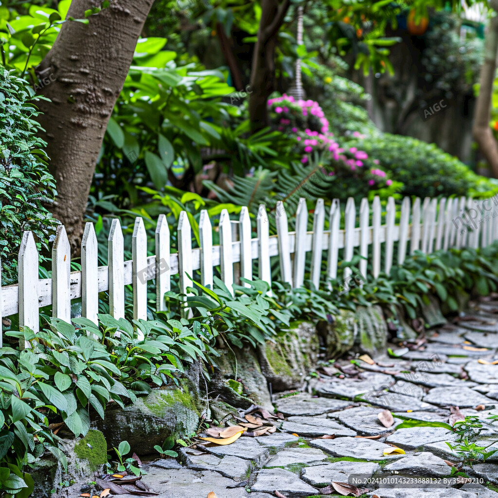 园林庭院篱笆小径