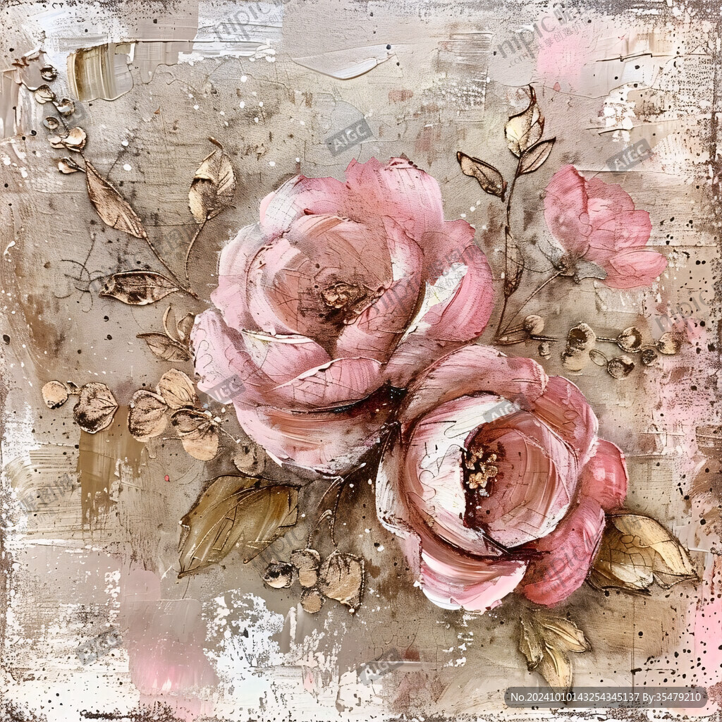 装饰玫瑰花油画