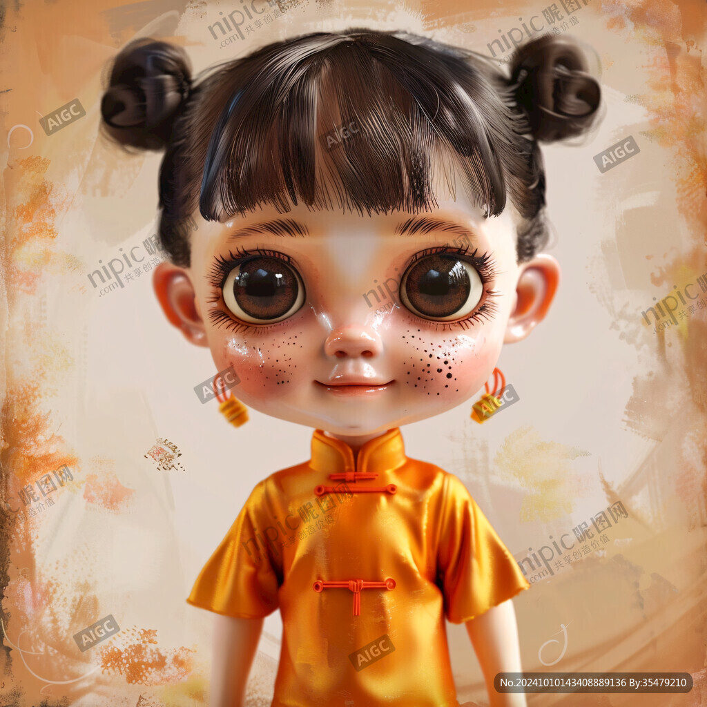 卡通中国风小女孩