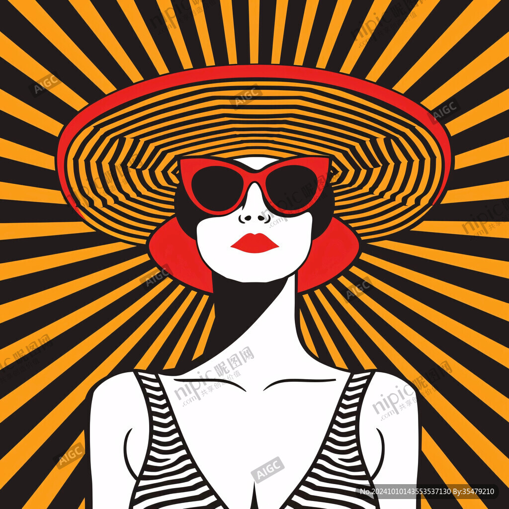 潮流插画美女人物插画