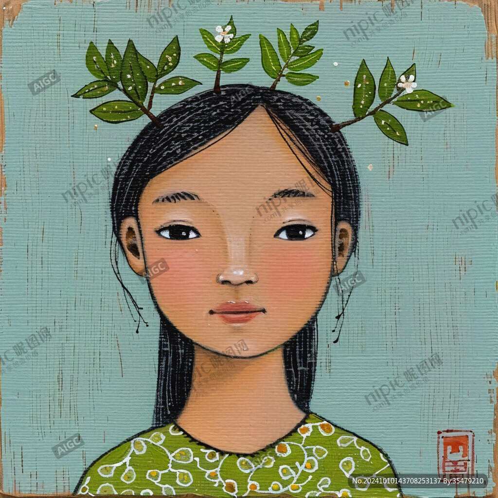 高山族女孩插画