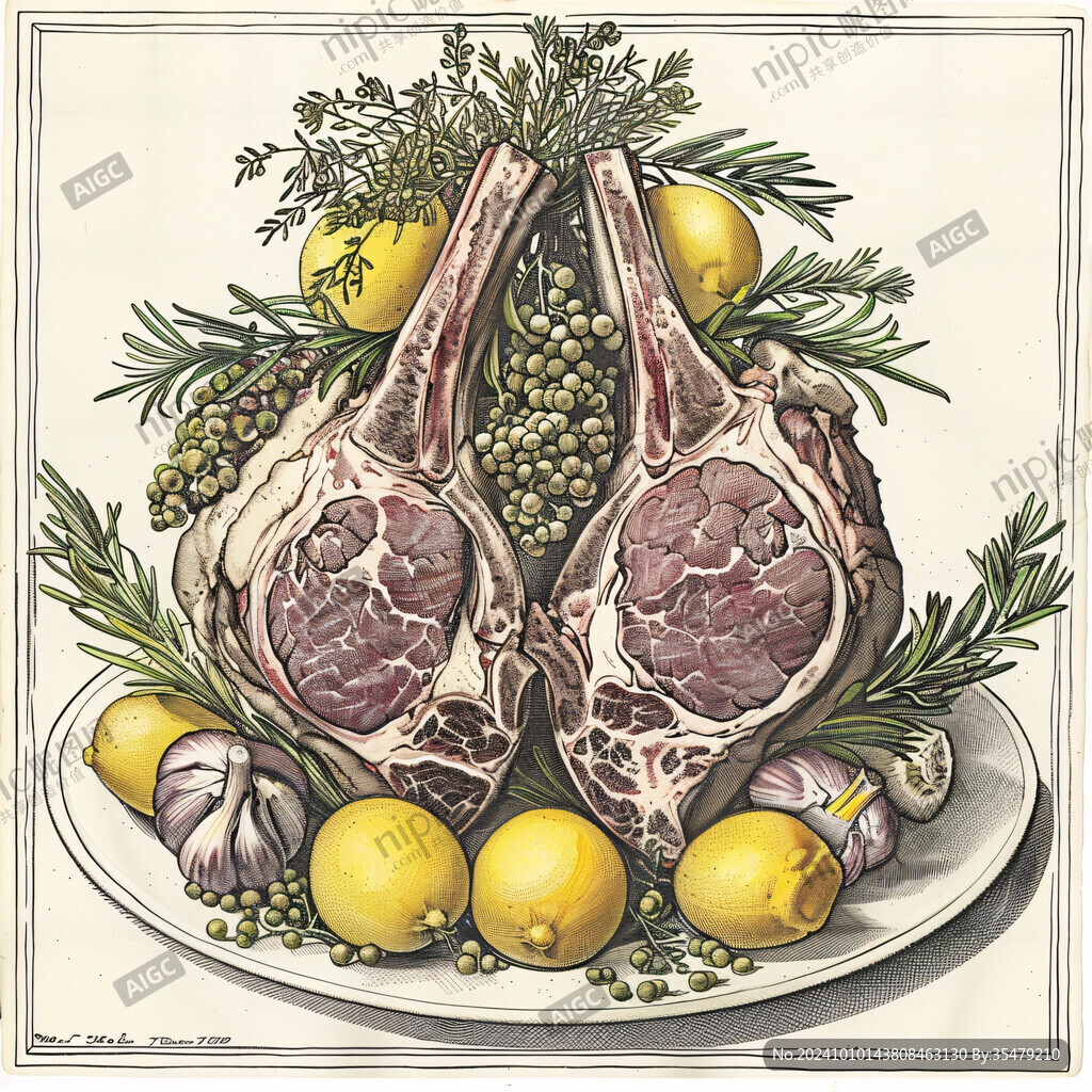 牛肉馆装饰画插图