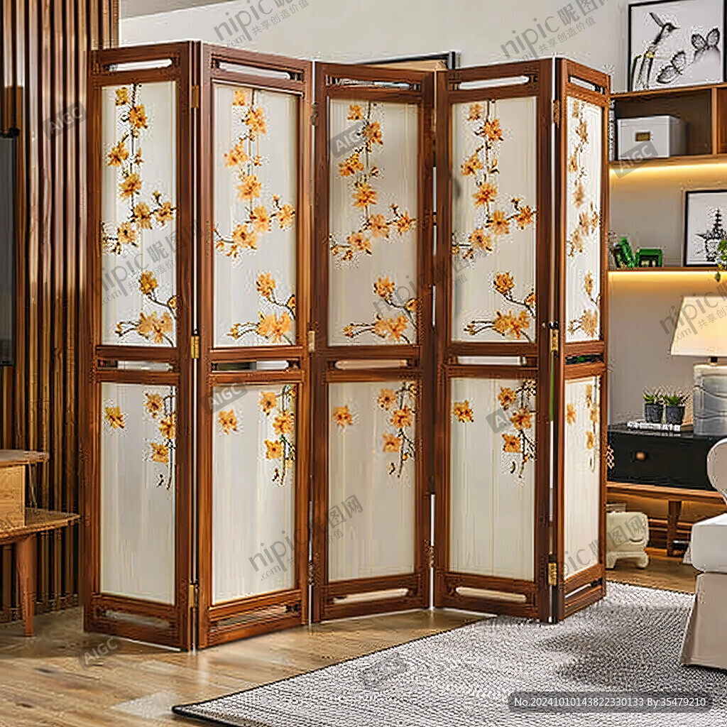 新中式折叠屏风