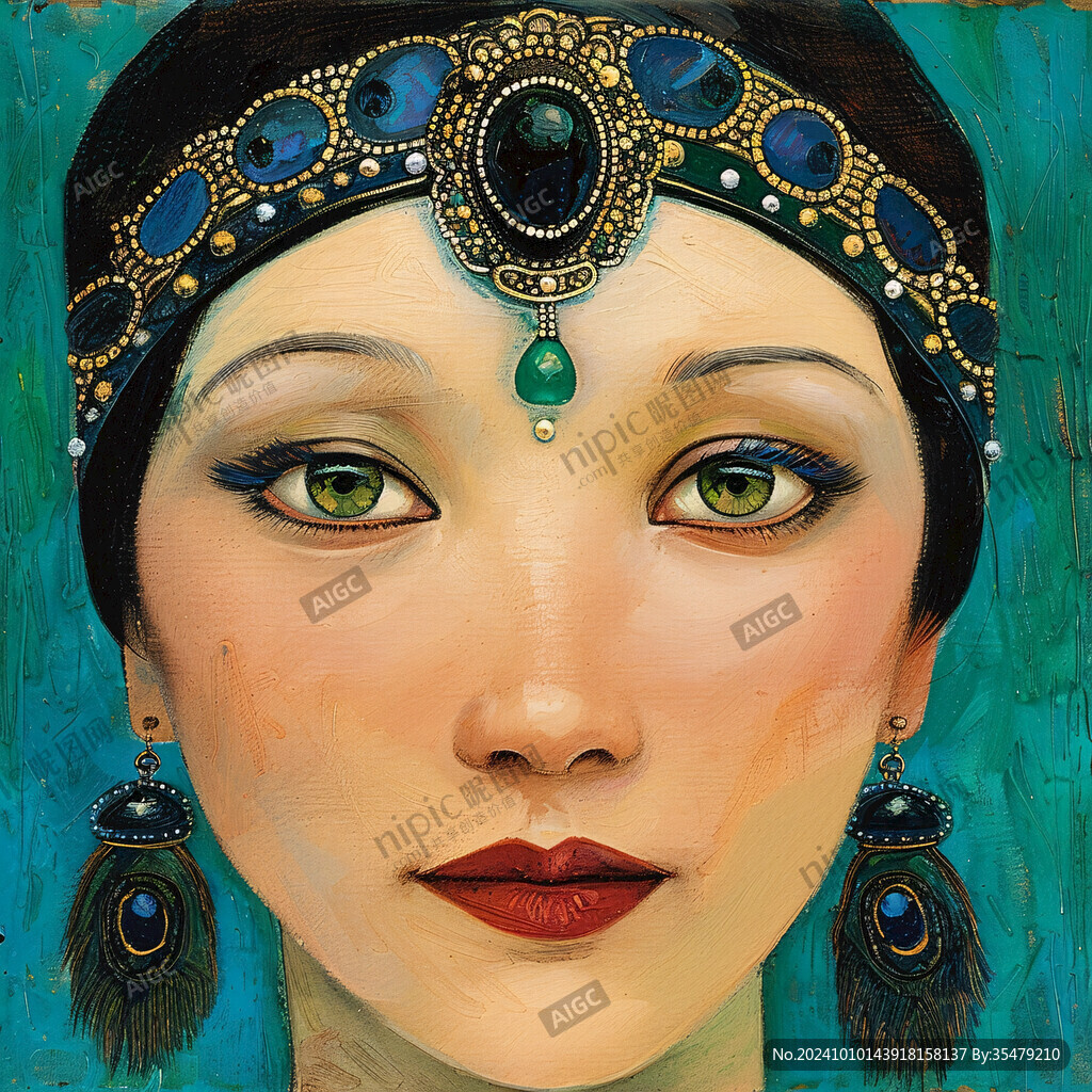 无框画少数民族女孩