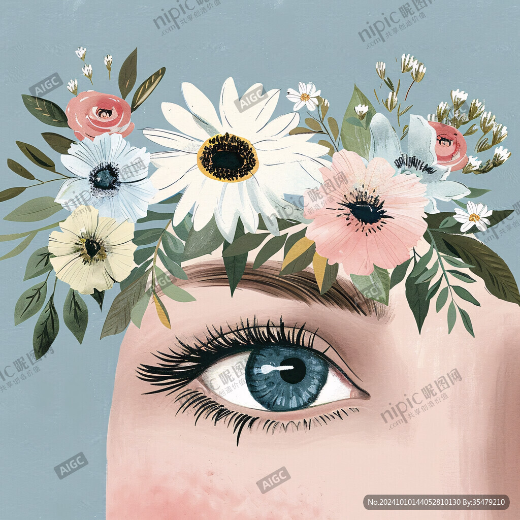 整容整形花季少女插画