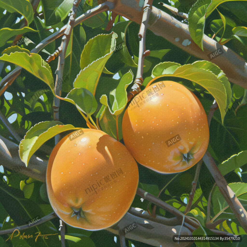 蒲州珠蜜柿插画