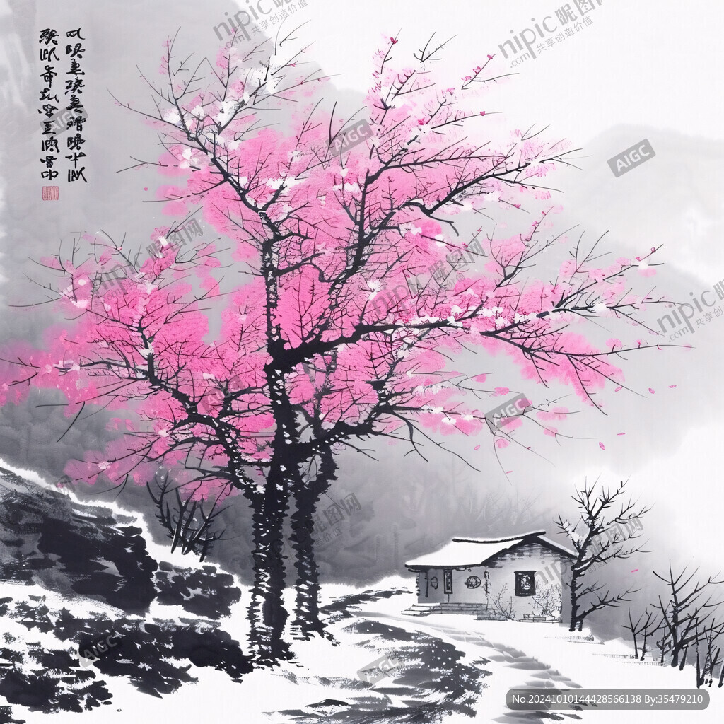 踏雪寻梅挂画