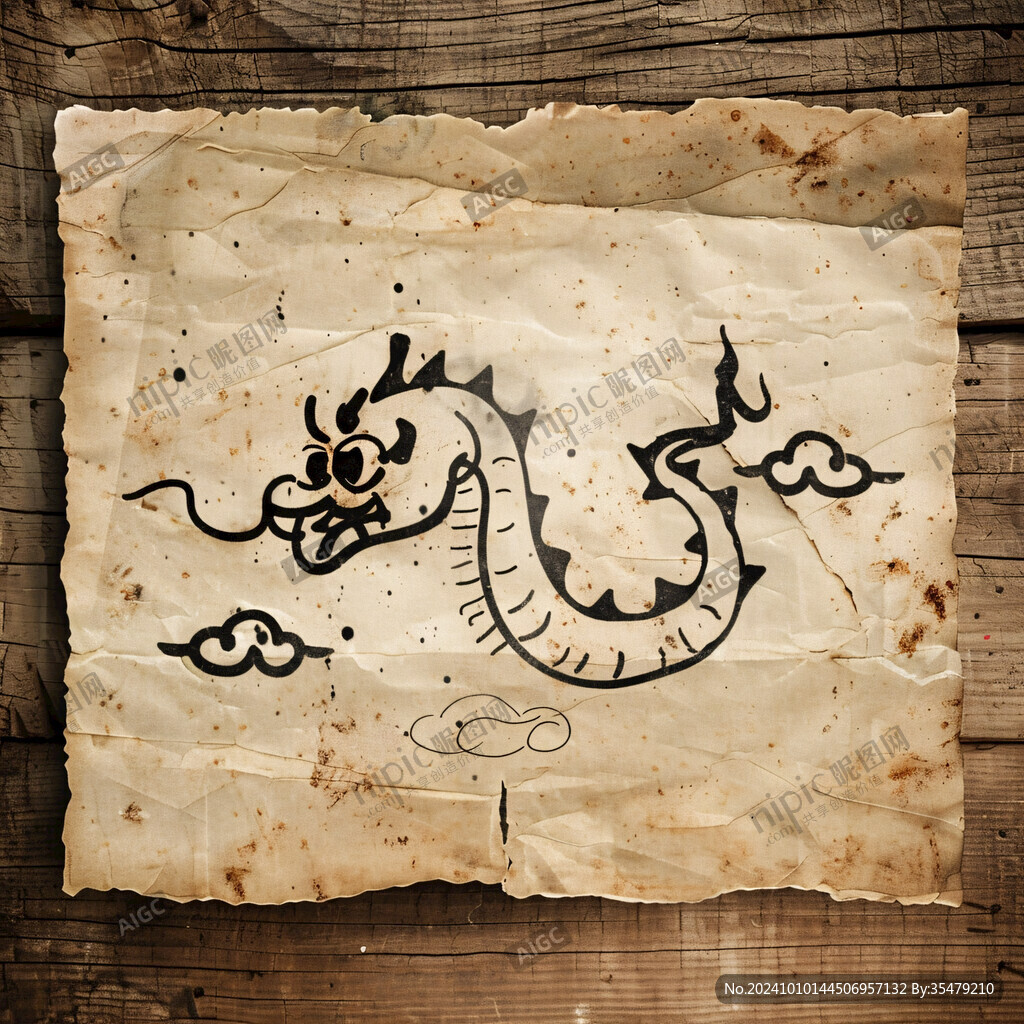 艺术手工绘制龙图