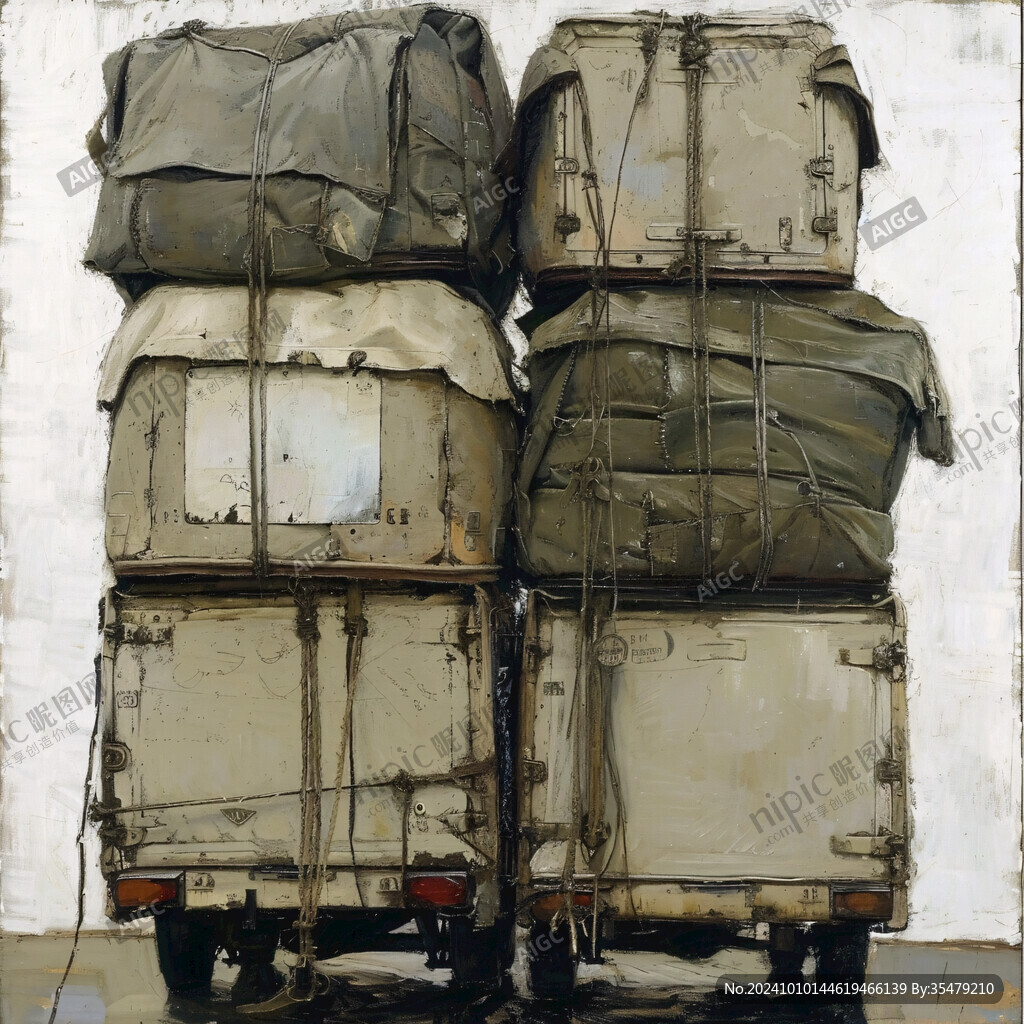 复古箱包装饰画